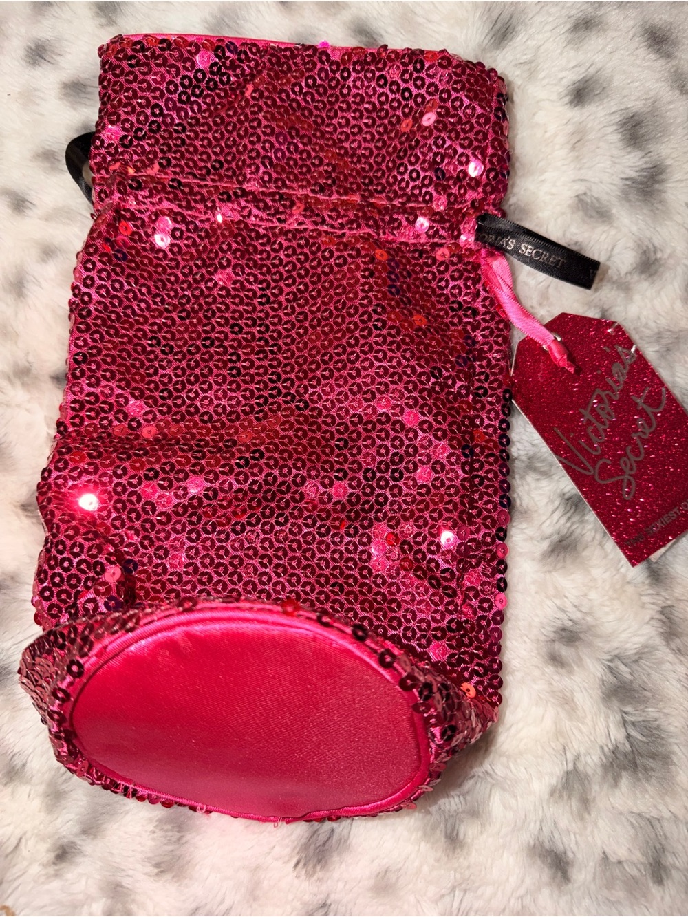 NWT Victoria's Secret Pink Sequin Drawstring Pouch